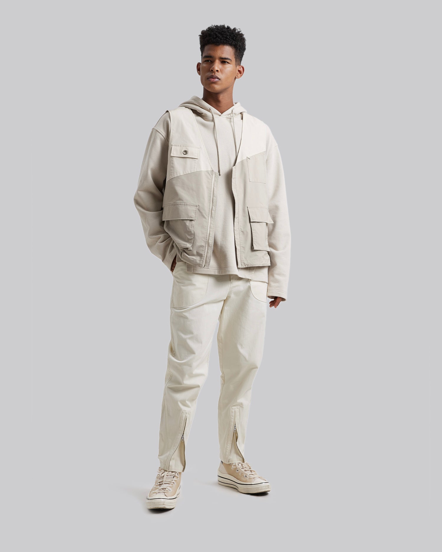 Paneled Utility Vest - Greige, XL image
