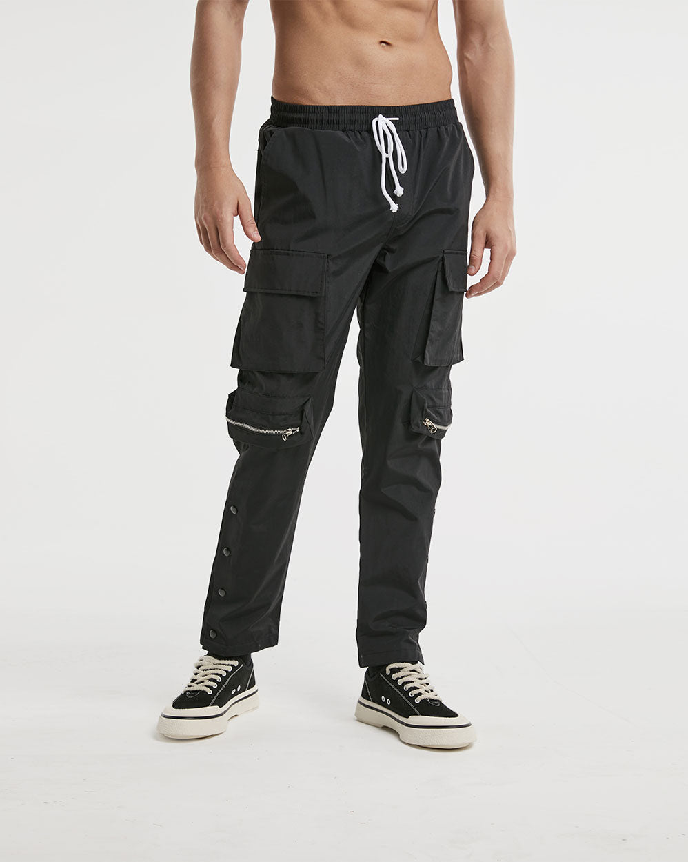 Stylish Straight Leg Workwear Pants - Black, S image