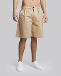 Loose Knee-Length Shorts - Beige, S image