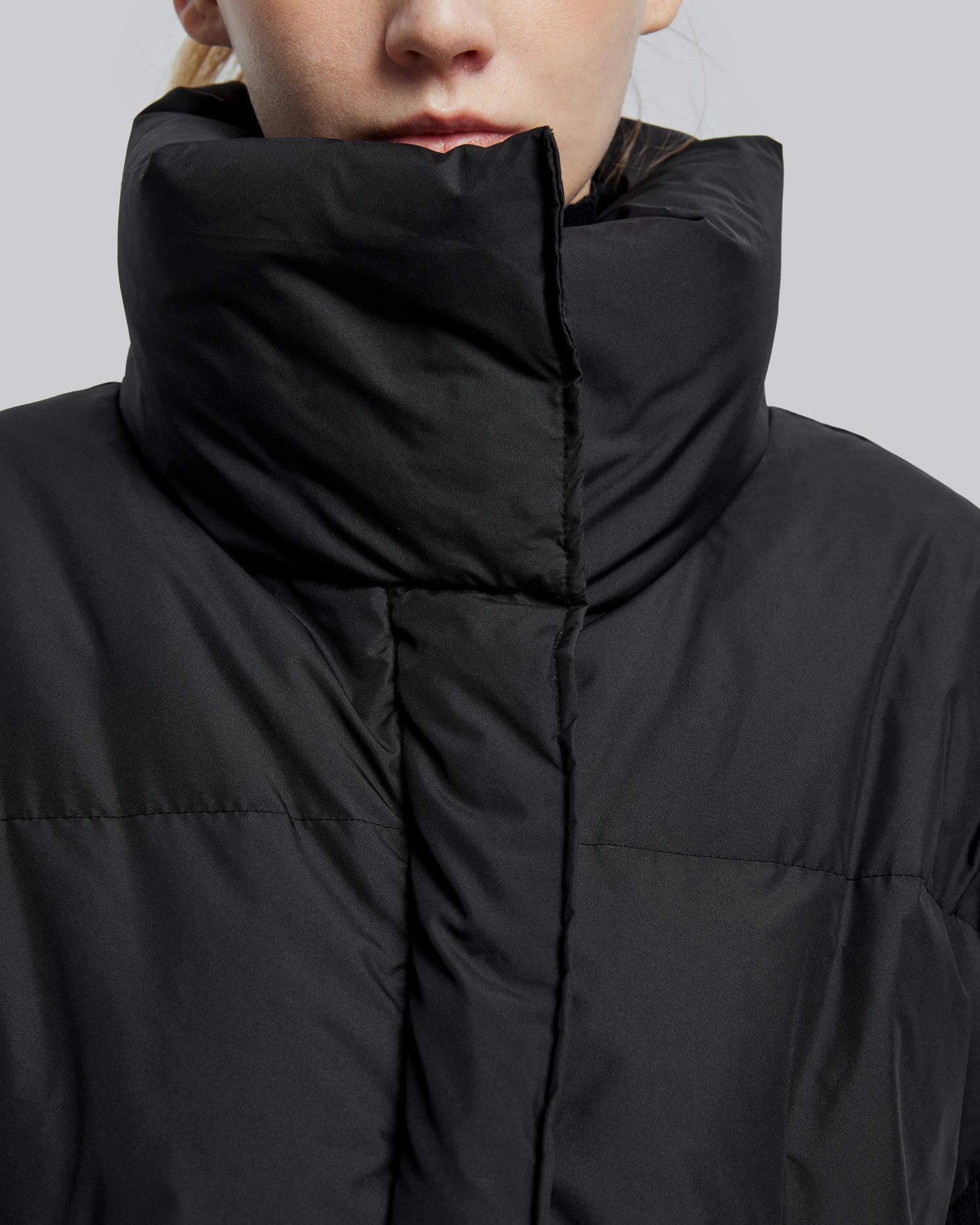 Black Down Puffer Vest image 5