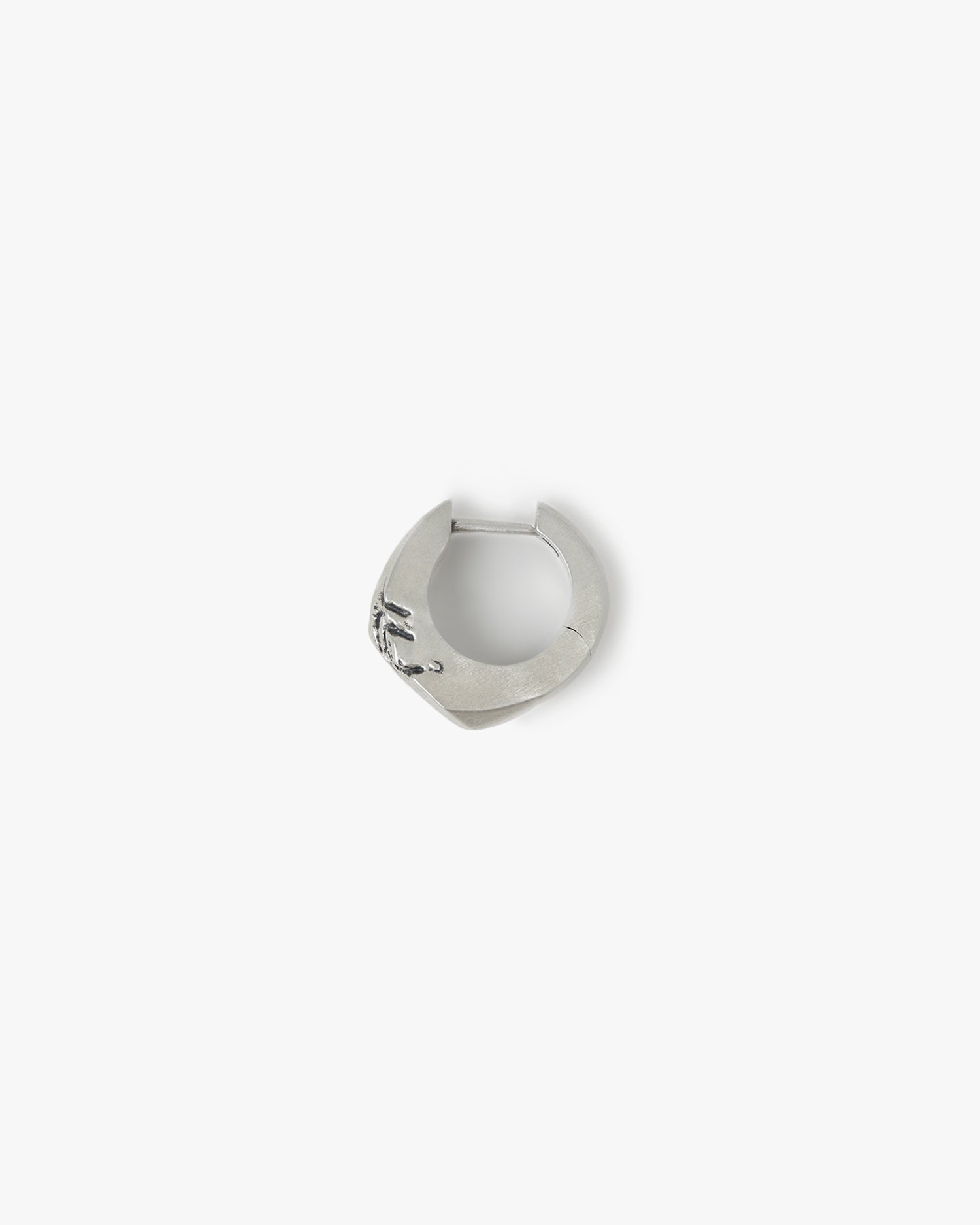 Silver Carved Hoop Earring image 3