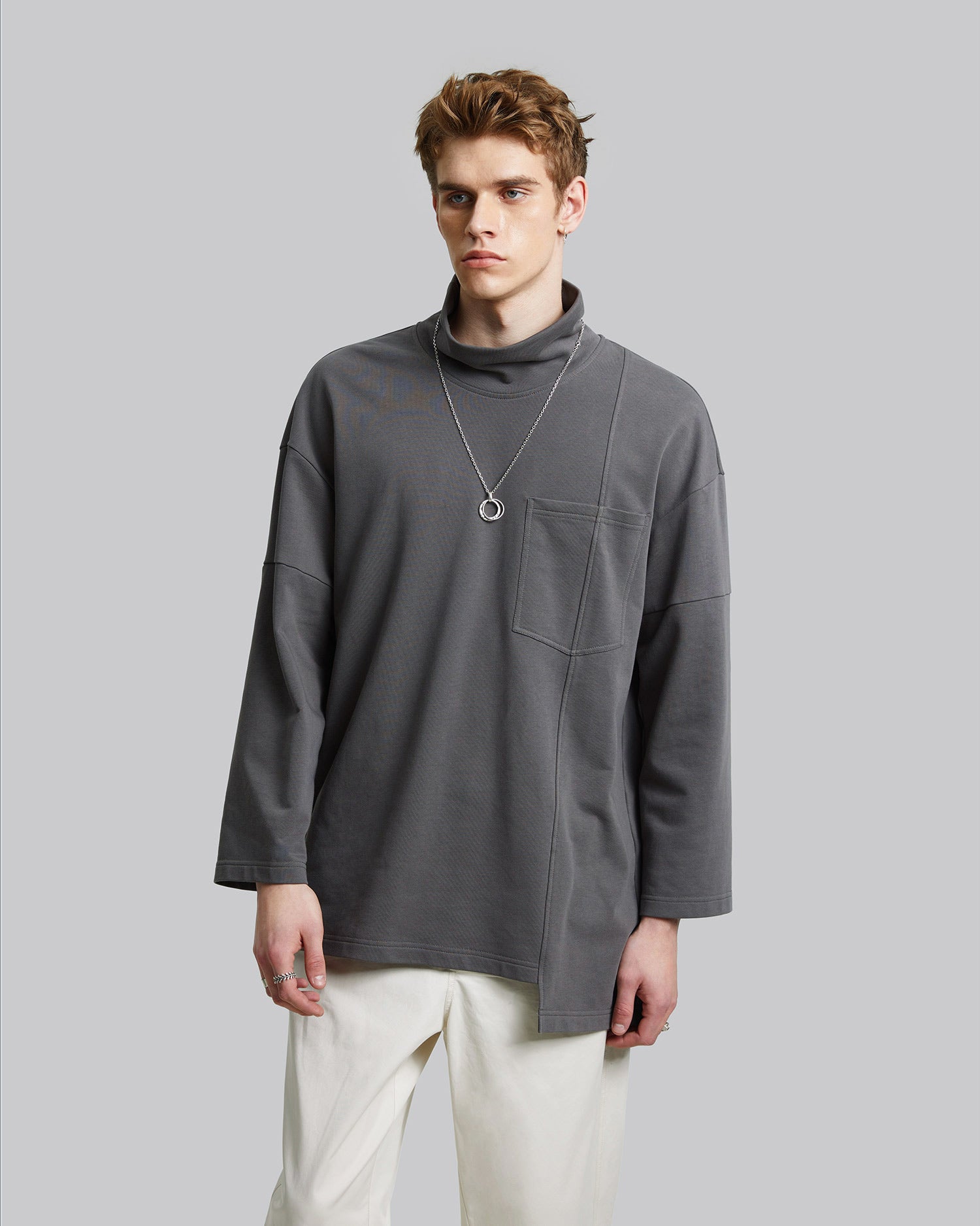 High Neck Asymmetric Sweatshirt image 1