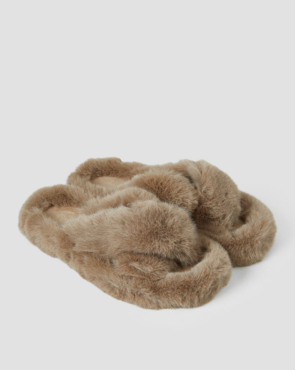 Fluffy Plush Slippers - Grey, 10 image