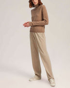 Cashmere Knitted Roll-Neck Sweater - Taupe, XS image