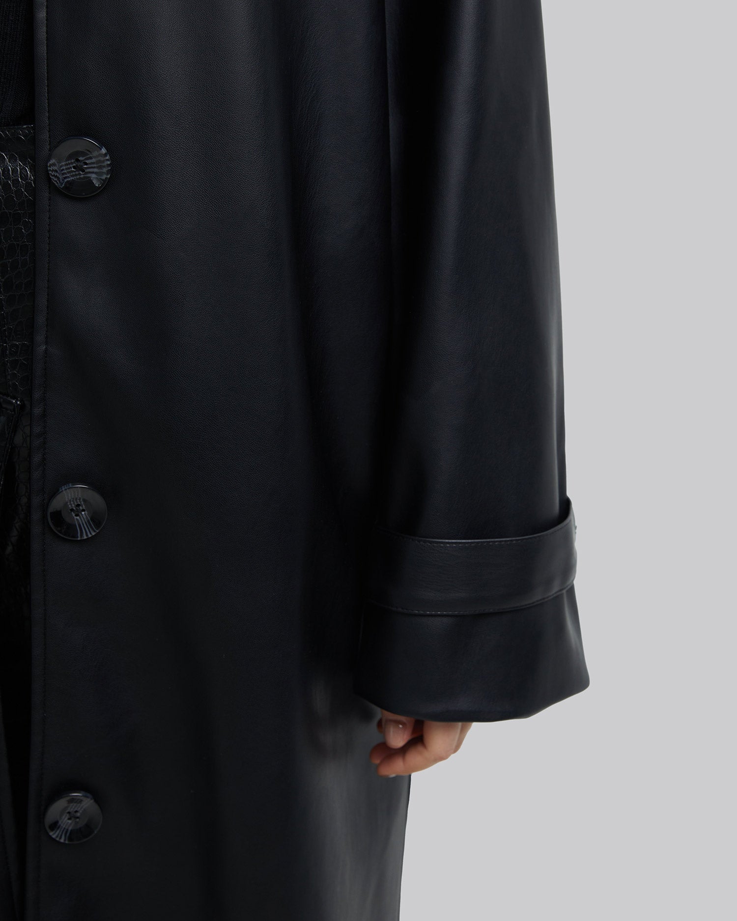 Faux-Leather Long-Coat image 5