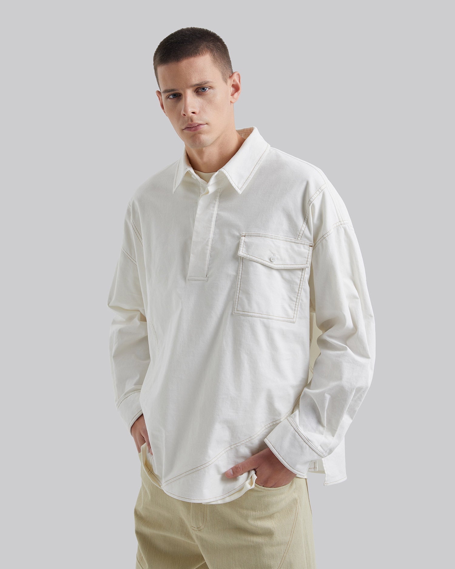 Exposed Seam Polo-Shirt image 1