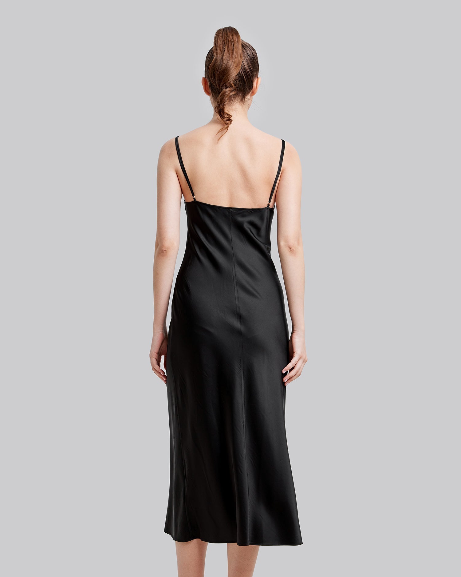 Elegant Strap Long Black Dress image 4