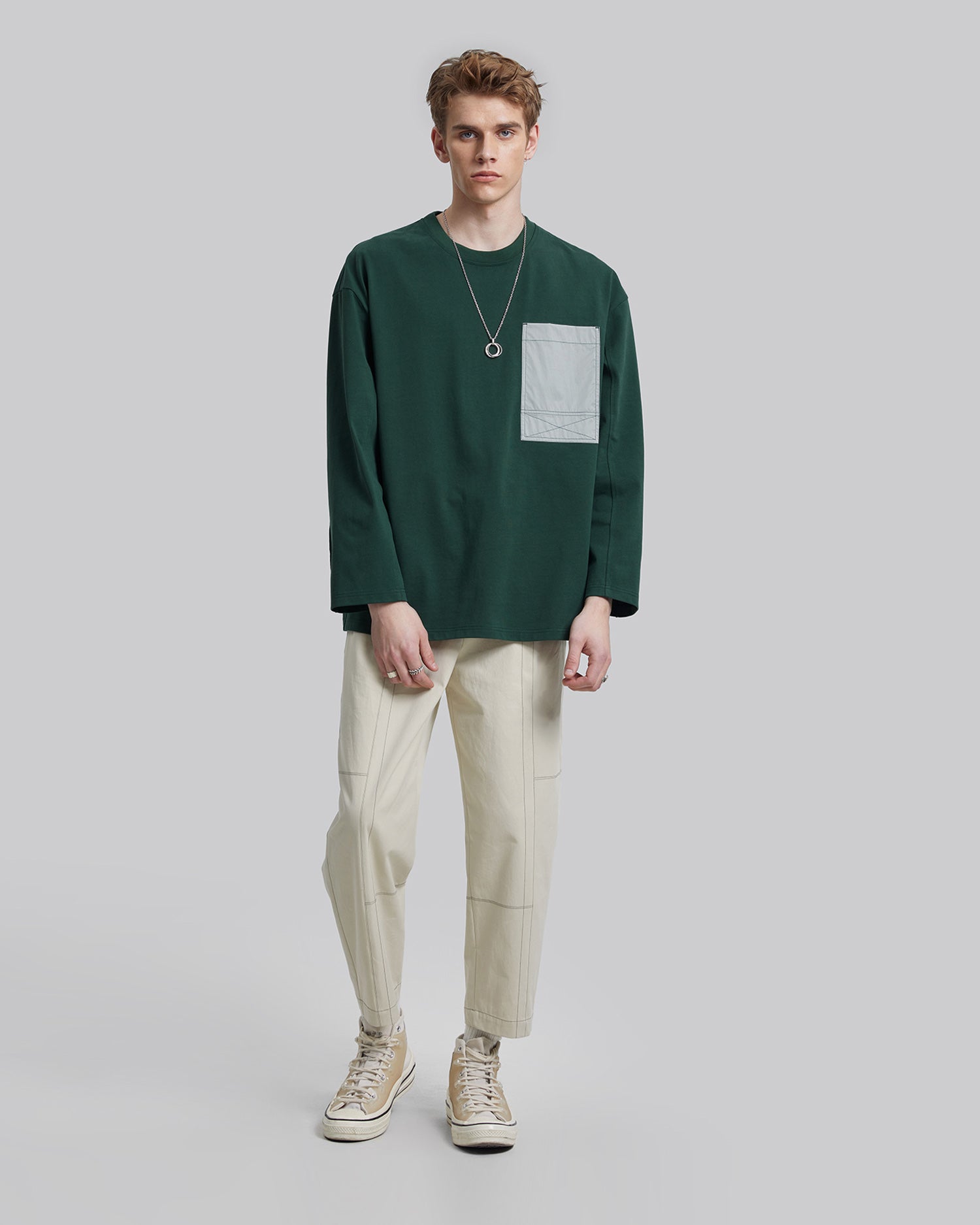 Exposed Seam Pocket Sweatshirt image 1