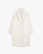 Overcoat In Teddy Fabric - Cream, XS image