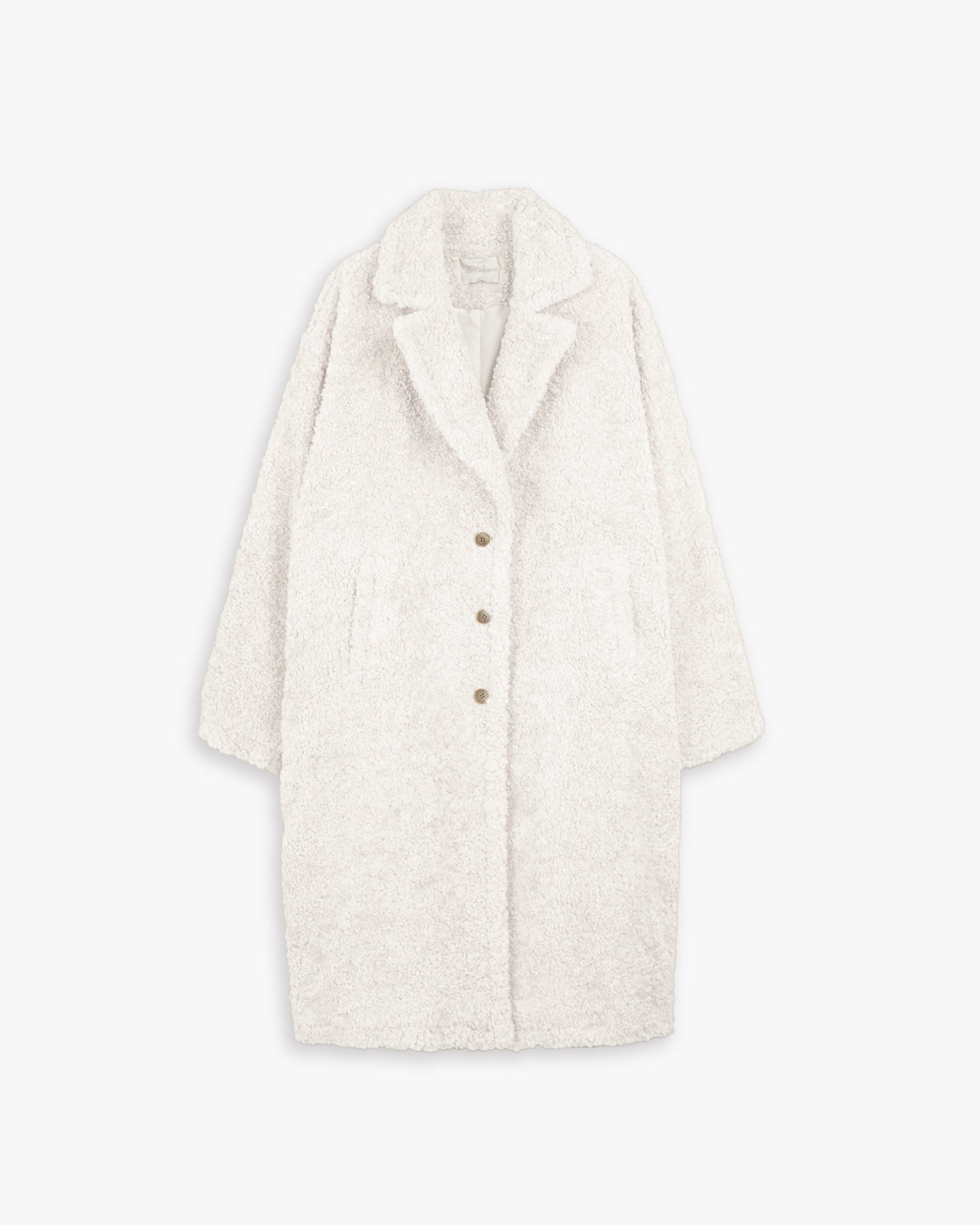 Overcoat In Teddy Fabric - Cream, XS image