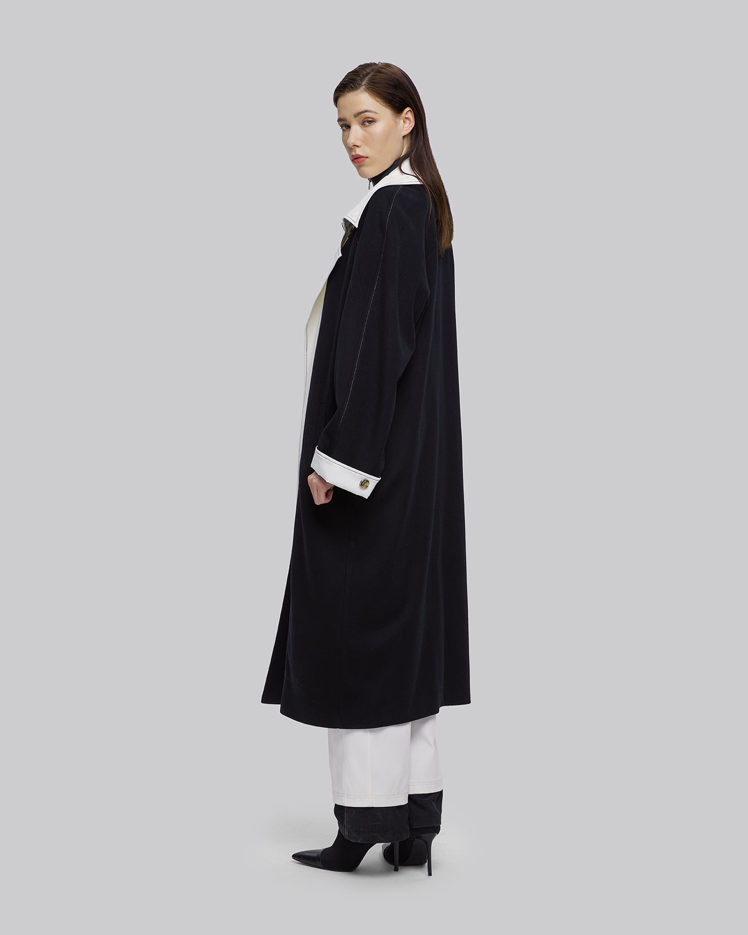 Black &amp; White Long Coat image 4