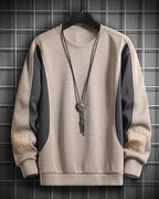 Contrast Crewneck Sweatshirt - Pastel yellow, 4XL image