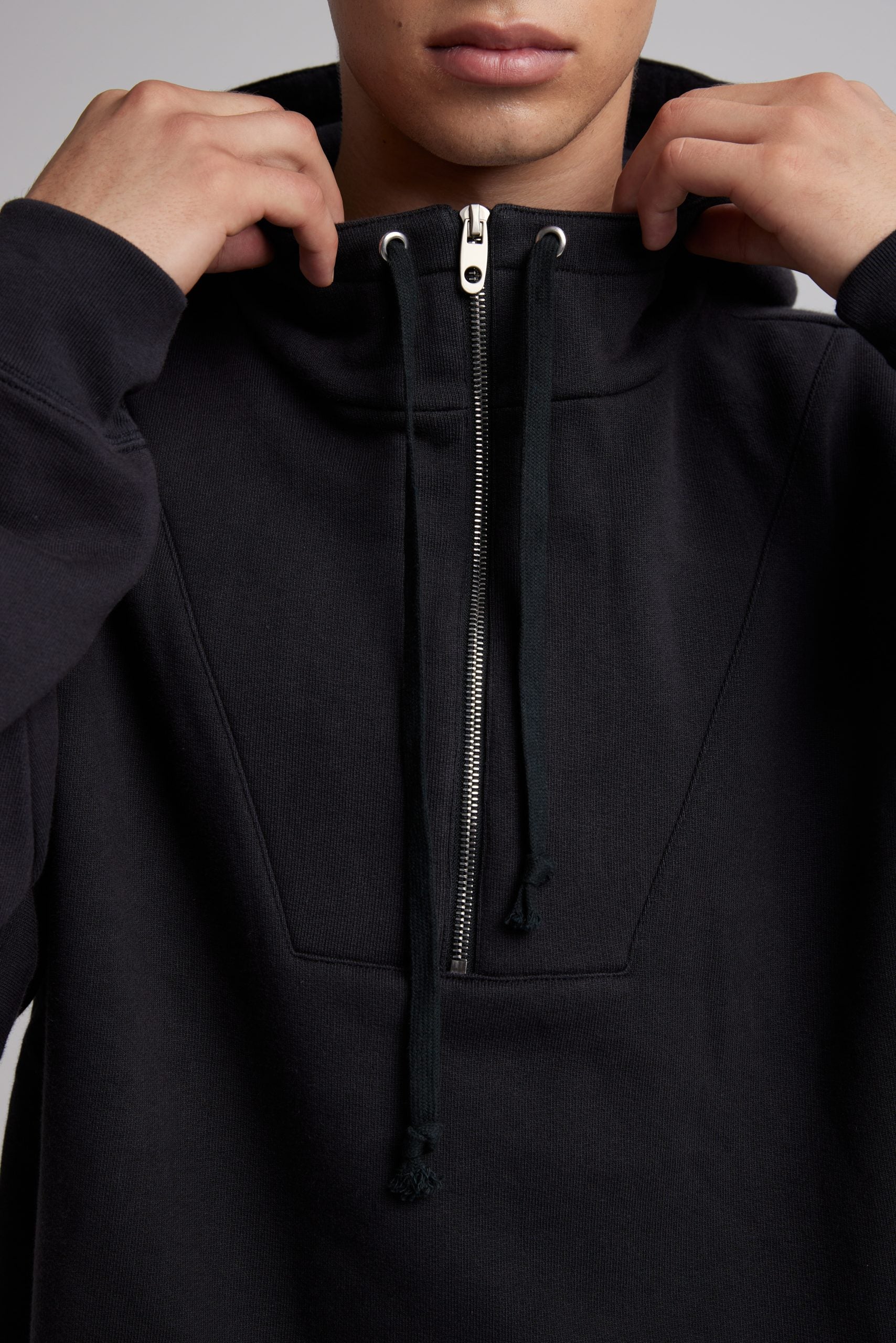 Half-Zippered Paneled Hoodie image 3
