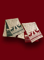 Christmas moose pattern faux cashmere scarf image 2