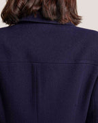 Padded Shoulder Double-Breasted Long Wool Coat image 5