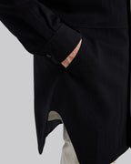 Black Oversized Wool Overshirt image 6