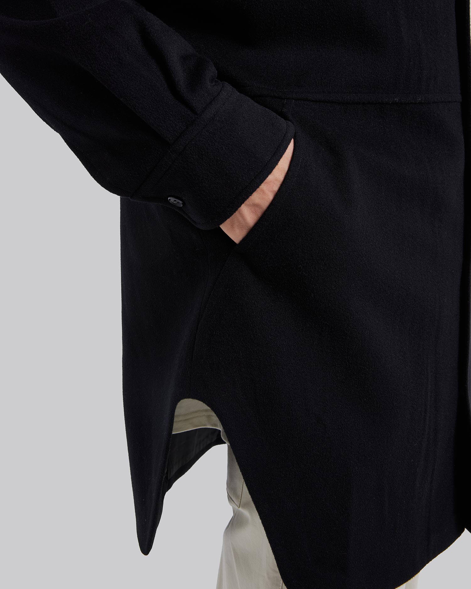 Black Oversized Wool Overshirt image 6