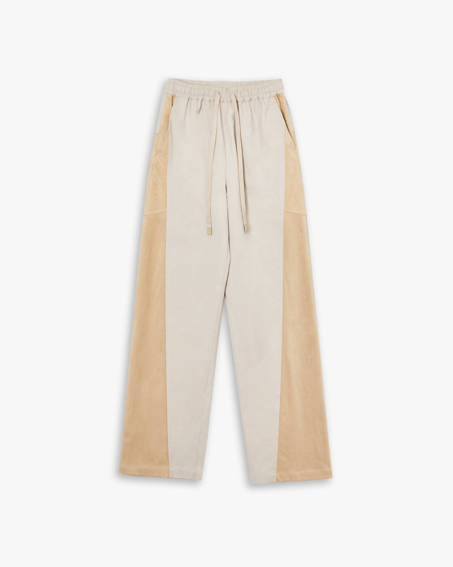 1 × Suede & Wool Panel Pants - Beige &amp; Camel, XS image