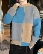 Knitted Colorblock Crew Jumper - Honey, XL image