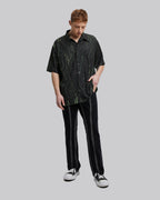 Short Sleeve Pattern Printed Shirt - Green, S image