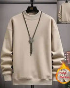 Layered Crewneck Letter Sweatshirt - Blanc, XL image