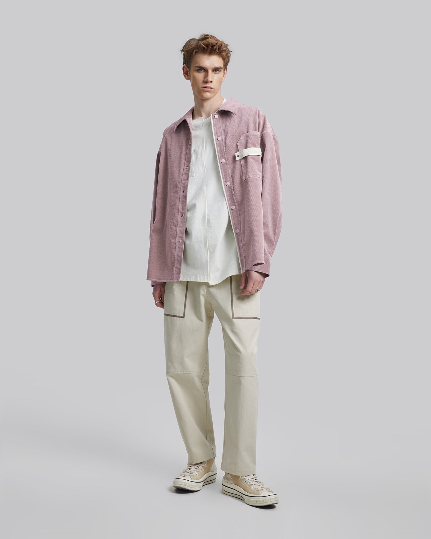 Unique Pocket Outer-Shirt - Pink, L image