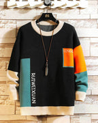 Crewneck Colorblock Knit Jumper - Black, L image