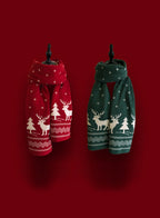 Christmas moose pattern faux cashmere scarf image 0