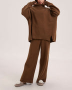 Oversized Wool Sweater Set - Cioccolato, OS image