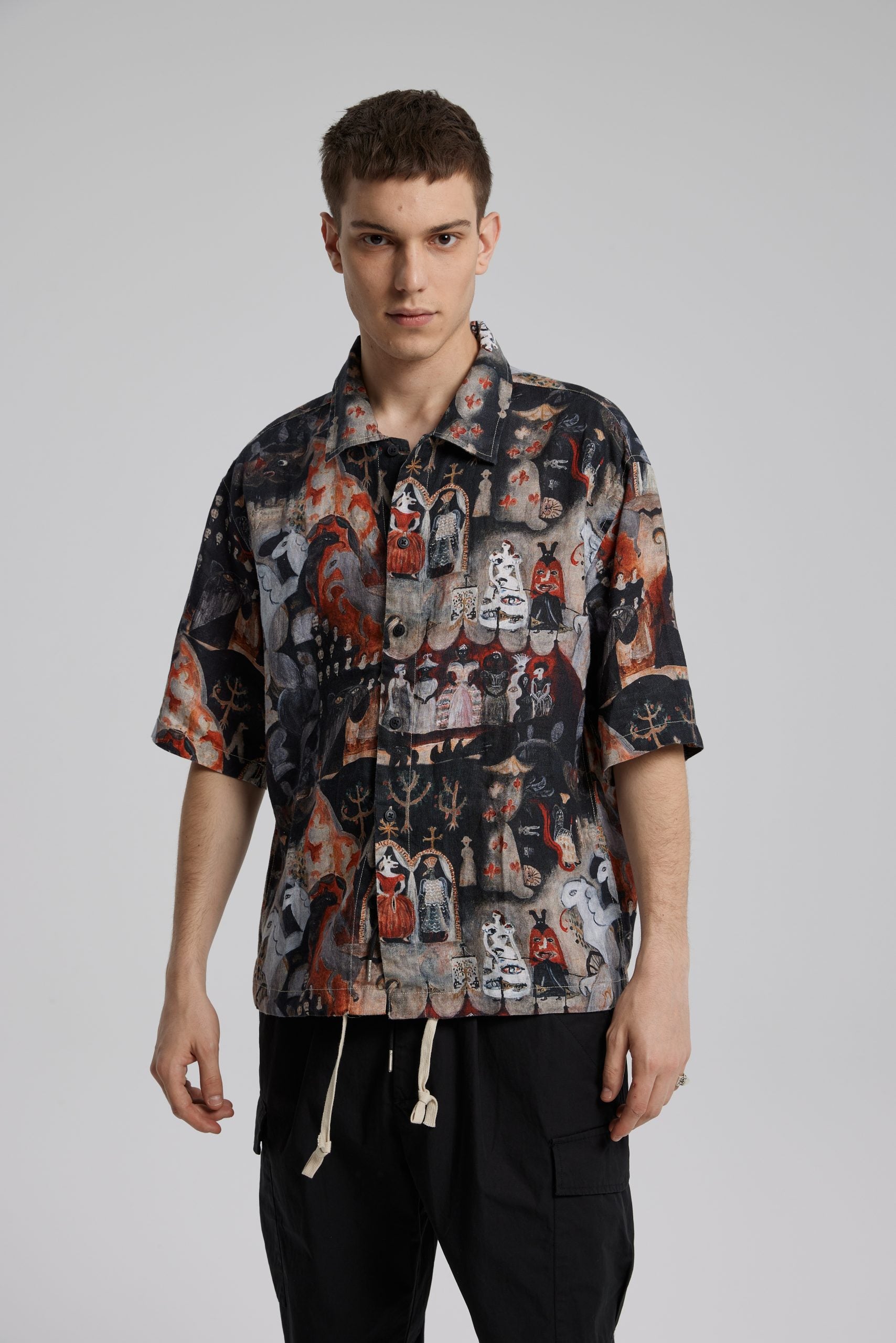 1 × Graphic Short-Sleeve Shirt - Black Print, XL image