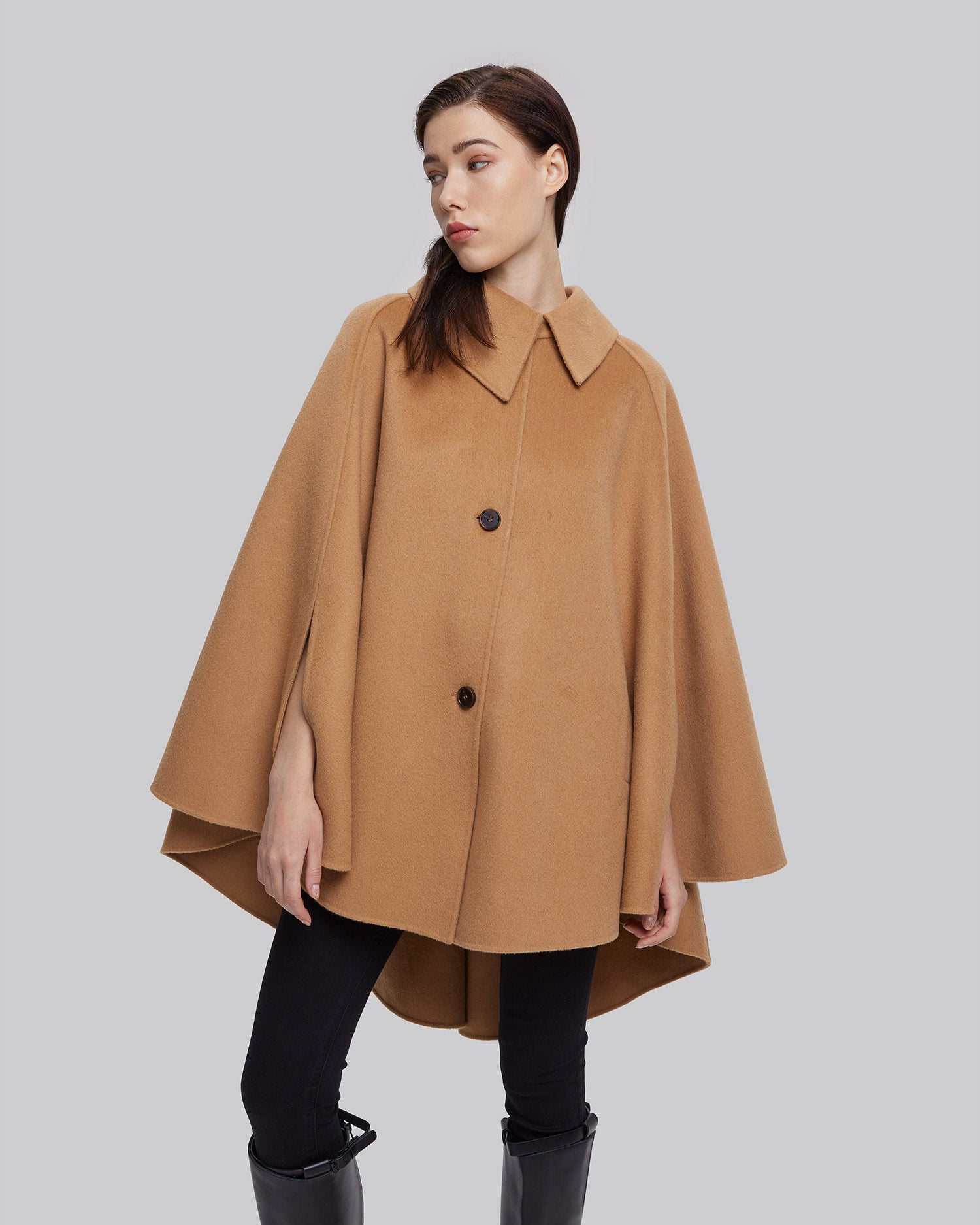 Button Front Wool Cape Coat image 1