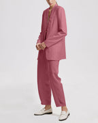Linen Layered Blazer - Pink, XL image