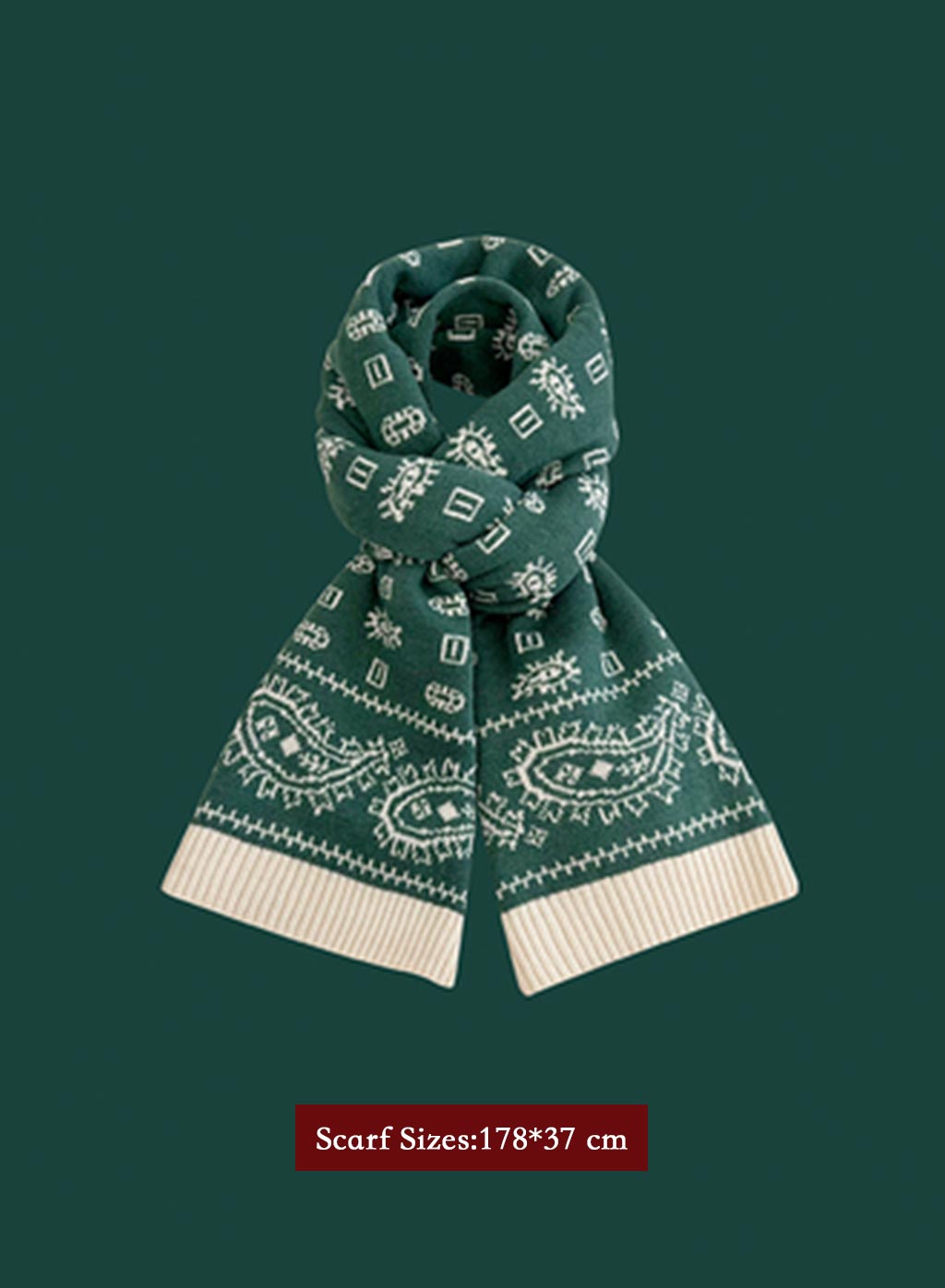 Winter Retro Warm Christmas Plaid Scarf - Pastel yellow, OS image