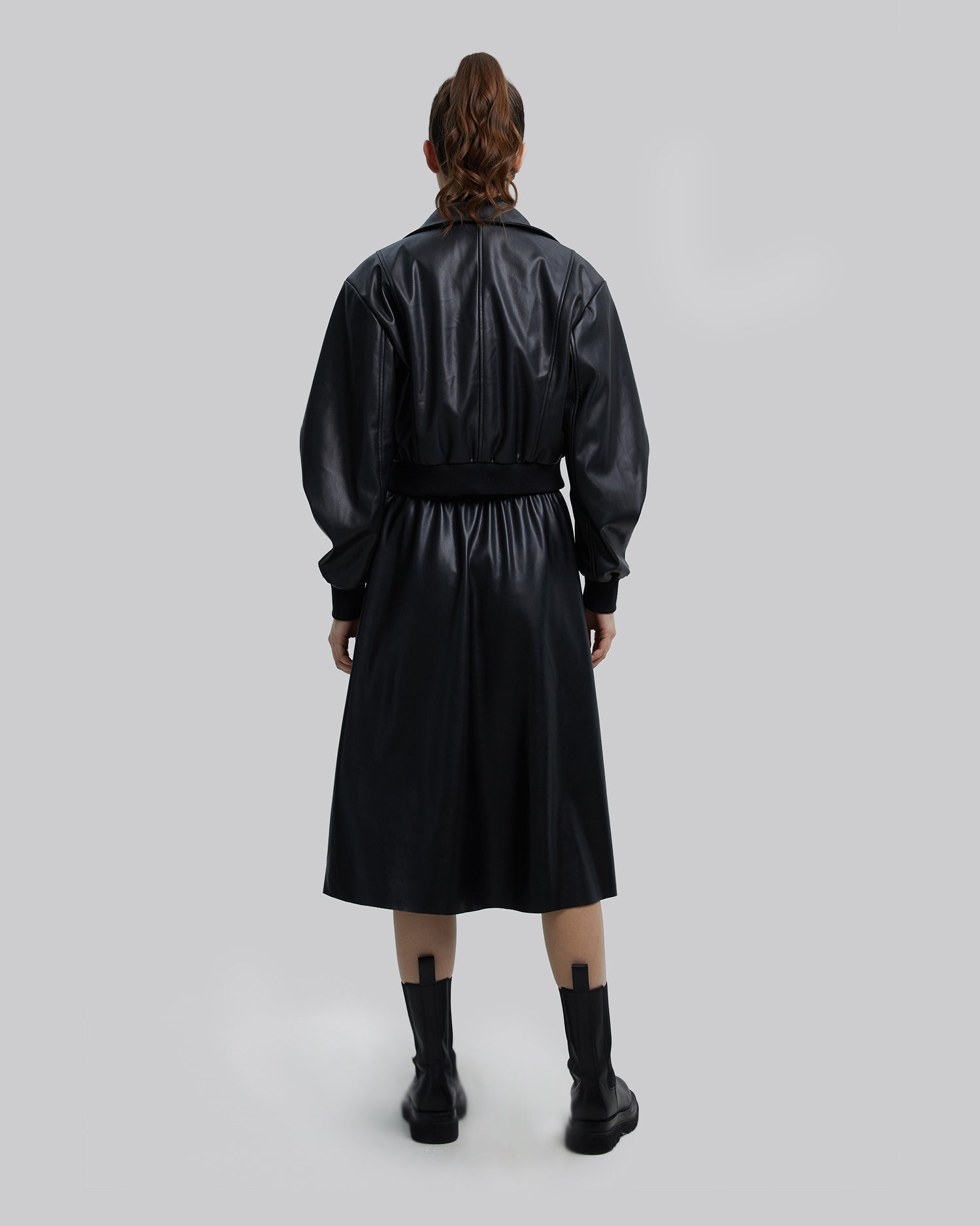 Faux-Leather Cropped Jacket image 3