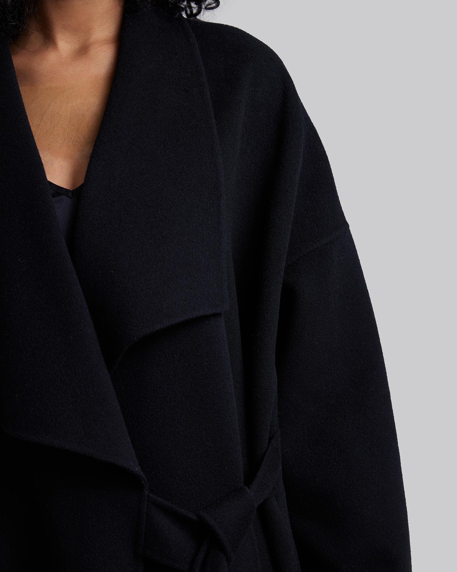 Cashmere Long Wrap Coat image 3