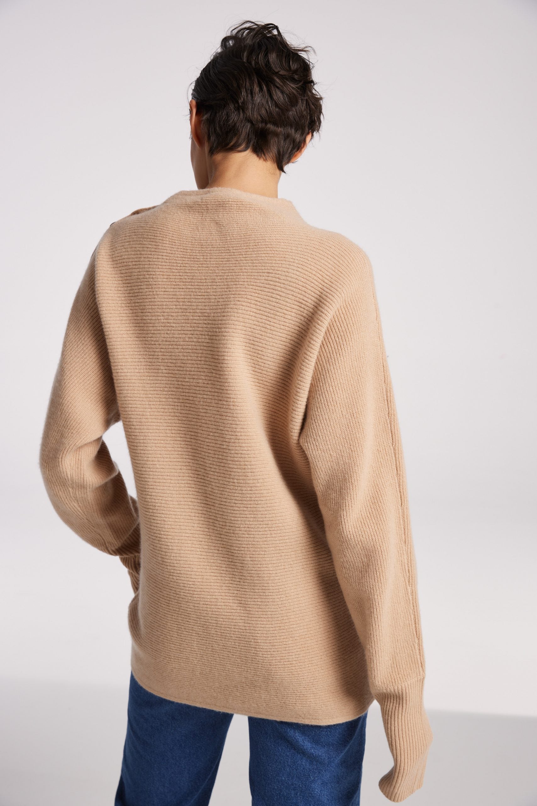 Buttoned-Sleeve Pure Yak Wool Sweater image 3