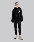 Cropped Hoodie with Graphics - Black, S image