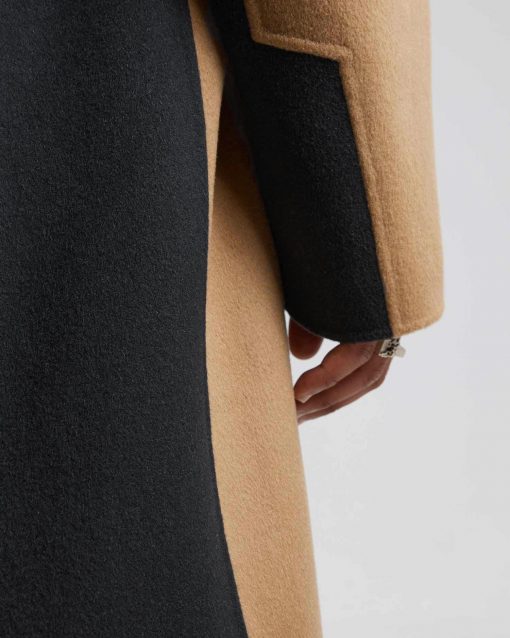 Paneled Duo-Chromatic Cashmere Coat image 5