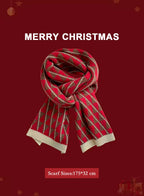 Soft &amp; Warm knitted Christmas scarf - Fire Brick, OS image