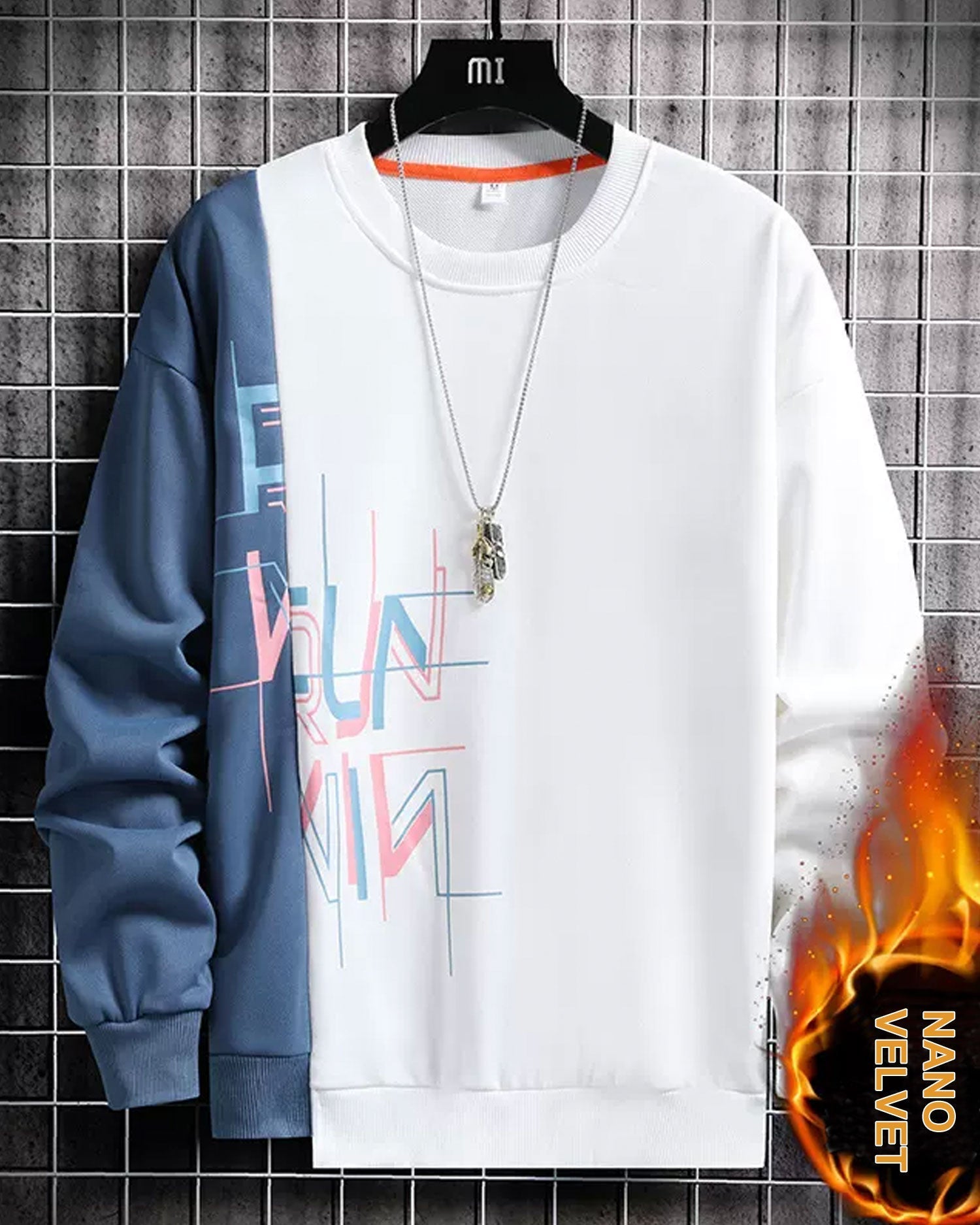 Misplaced Hem Crewneck Sweatshirt - Ivory, XXL image