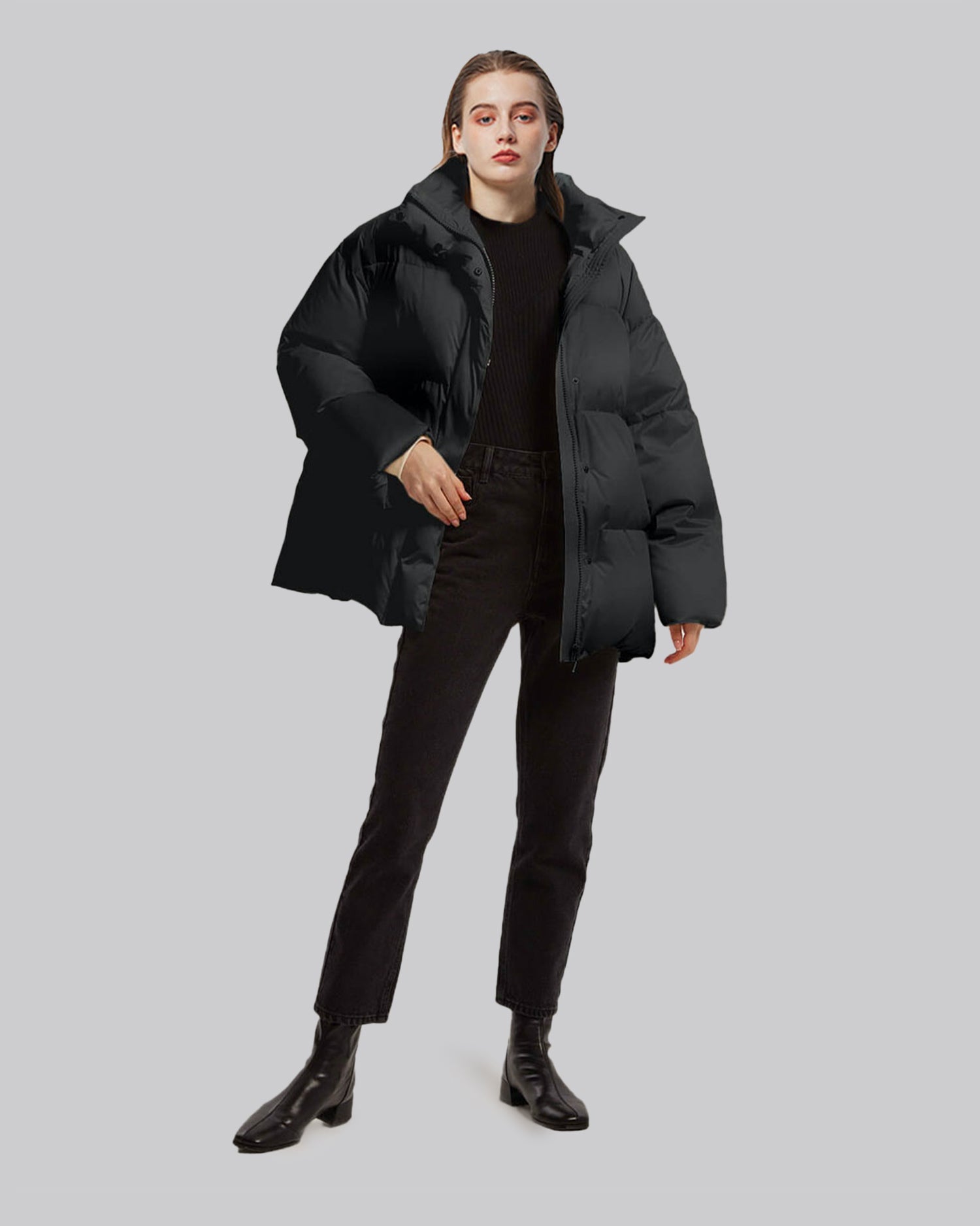 Oversized Down Parka - Black, XS image