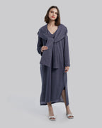 Lounge Dress With Hooded Scarf - Habi, XL image