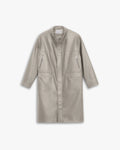 Multi-Pocket Leather-Like Long Coat image 0