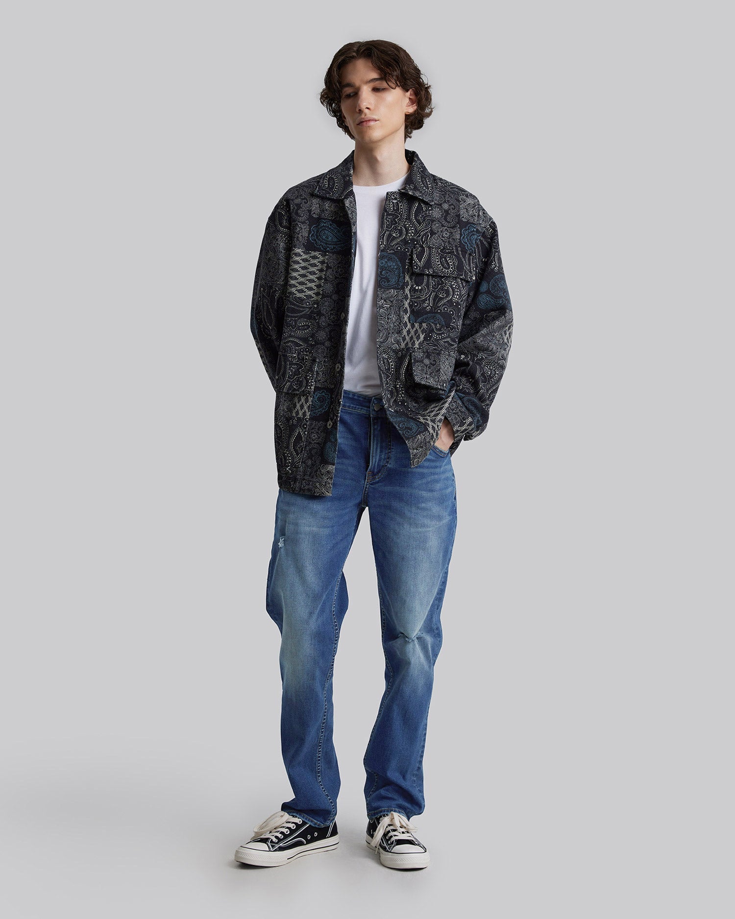 Slim Straight-Fit Jeans - Blue, L image