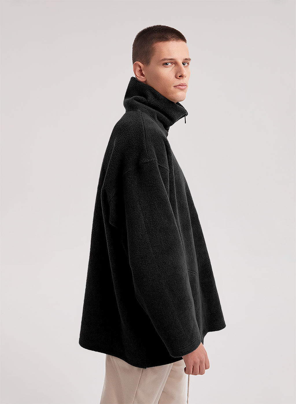 Half-Zip Patch Fleece Sweatshirt image 1