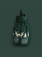 Christmas moose pattern faux cashmere scarf - Turquoise Green, OS image