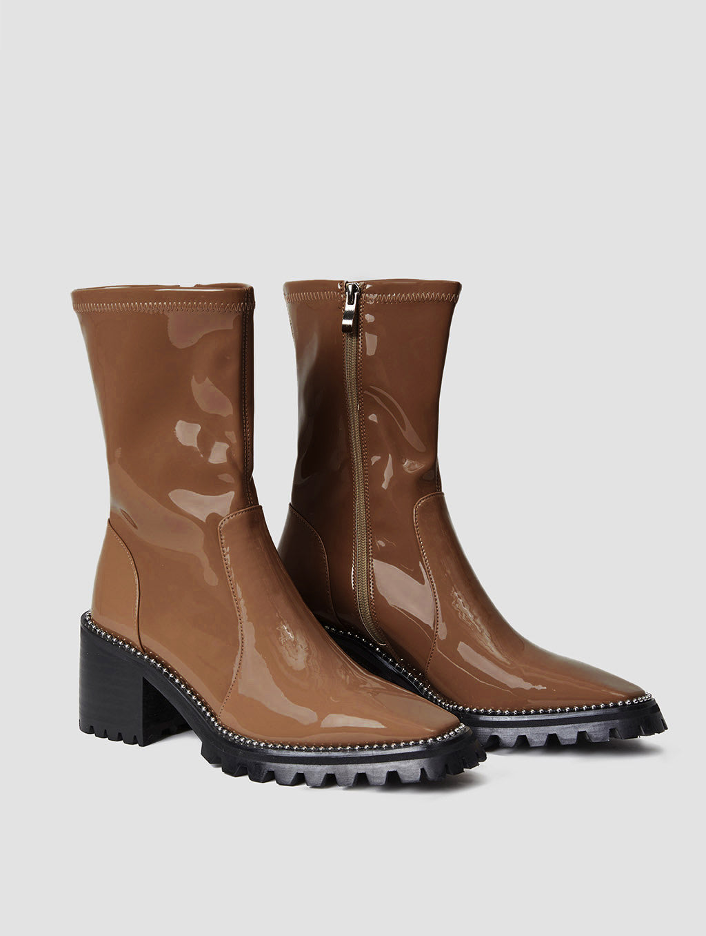 High Sheen High Heel Boots - Brown, 9 image