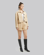 Pristine Faux-Leather Cropped Jacket image 2