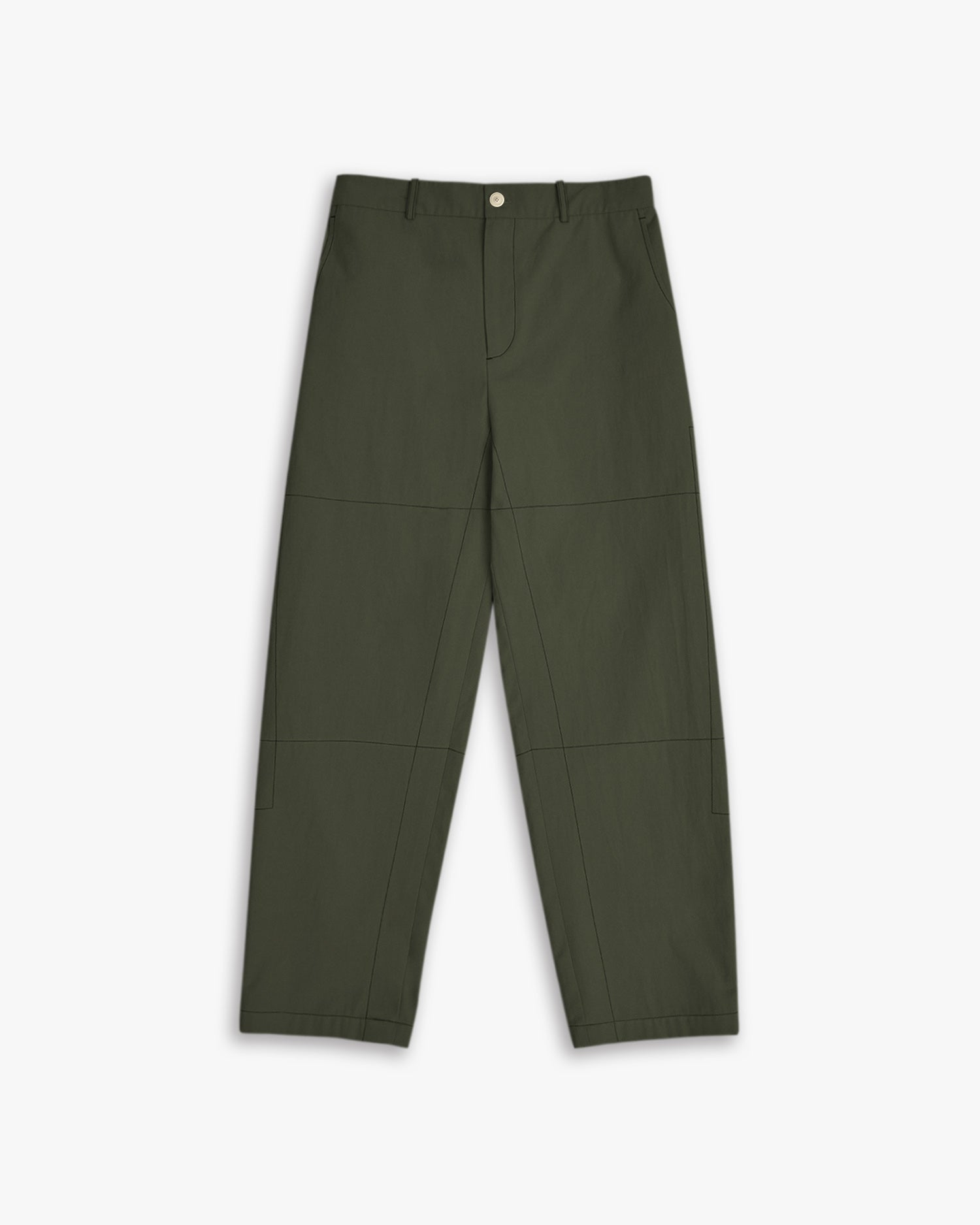 All-Cotton Ankle-Length Pants - Army Green, S image