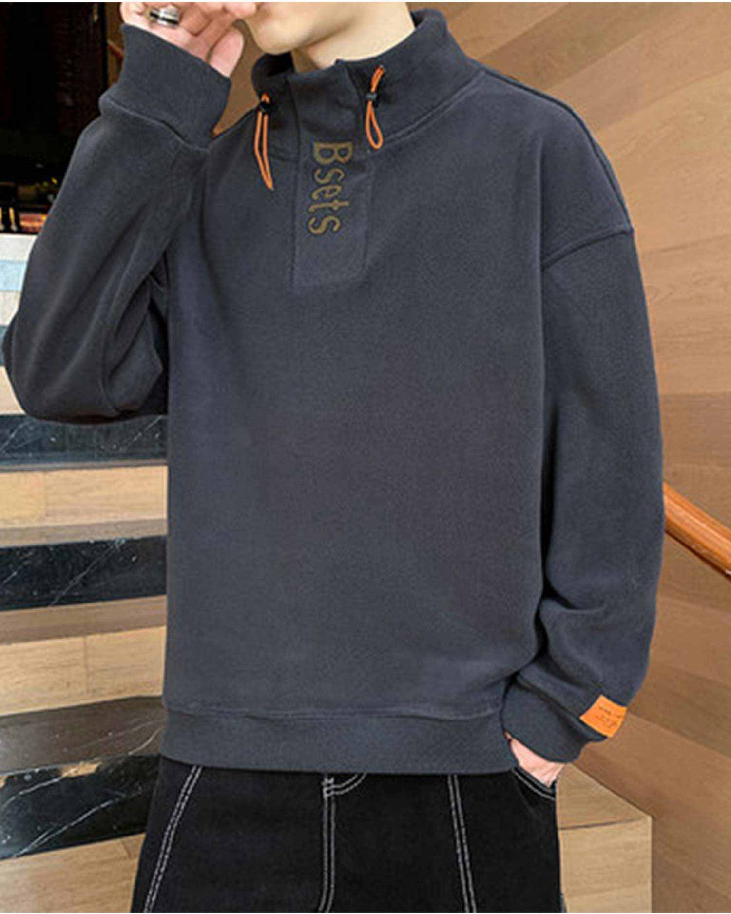 High Neck Half-Zip Pullover - Tundora, XL image